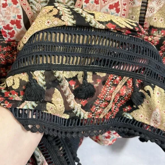 Anthropologie Ranna Gill Joss Kimono Dress Mini Paisley Boho Festival Size 4 - Picture 14 of 14